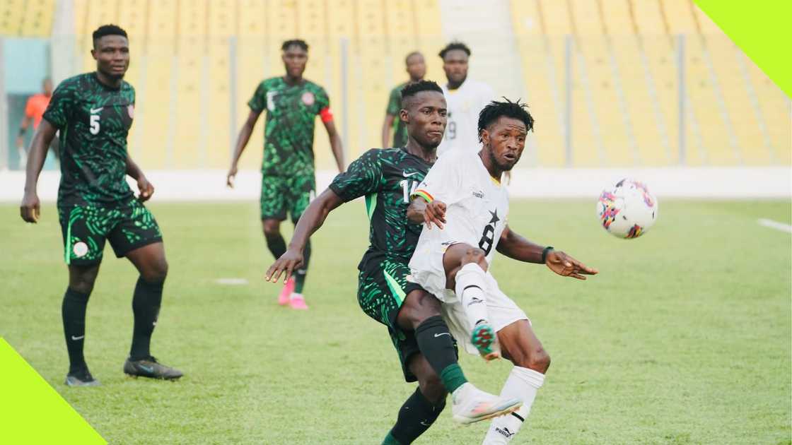Ghana shared the spoils with their eternal rivals, Nigeria, in the first leg of their CHAN Qualifier. Ghana shared the spoils with their eternal rivals, Nigeria, in the first leg of their CHAN Qualifier.