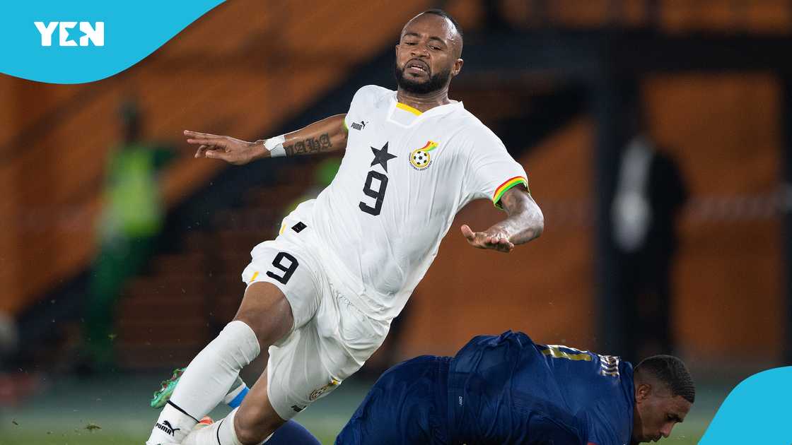 Jordan Ayew during Ghana vs Cape Verde AFCON 2021 game on January 14, 2025 in Ivory Coast Jordan Ayew during Ghana vs Cape Verde AFCON 2021 game on January 14, 2025 in Ivory Coast