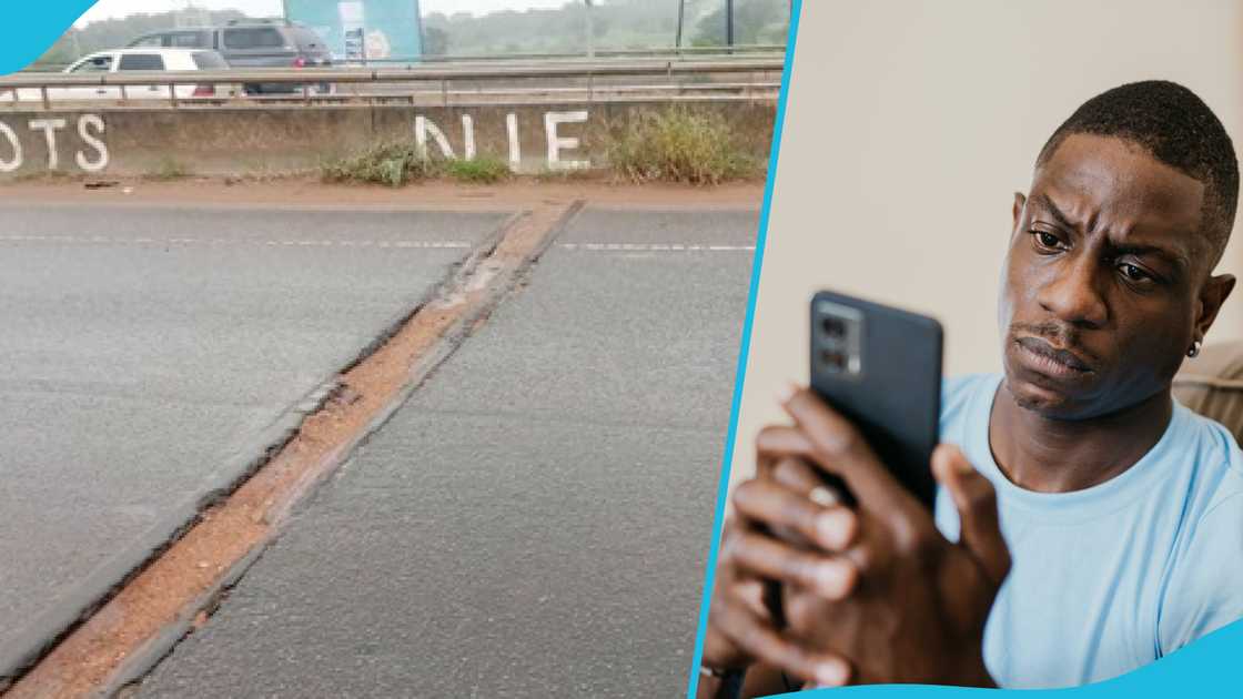 Atomic flyover expansion joints exposed on Legon-Madina road, Drivers in Ghana lament Atomic flyover expansion joints exposed on Legon-Madina road, Drivers in Ghana lament
