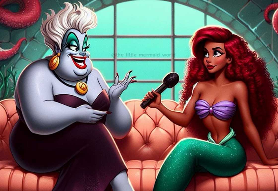 Ursula (L) and The Little Mermaid (R)