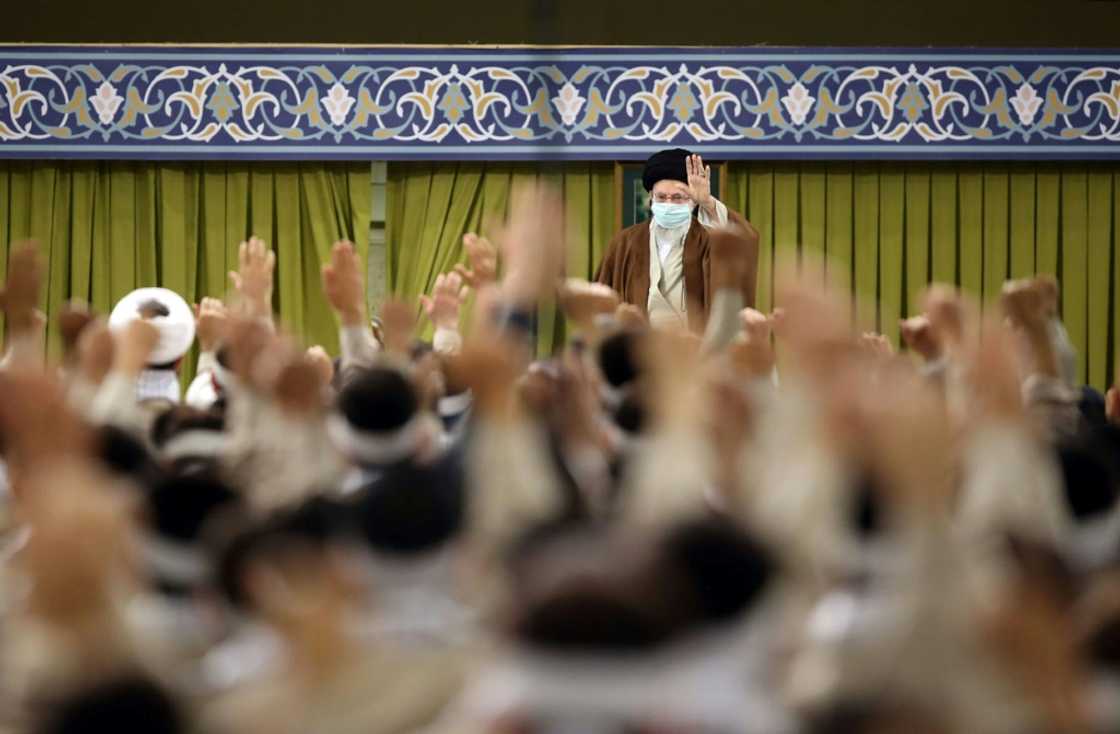 Khamenei made the comments to visiting paramilitaries as part of celebrations for Basij week Khamenei made the comments to visiting paramilitaries as part of celebrations for Basij week