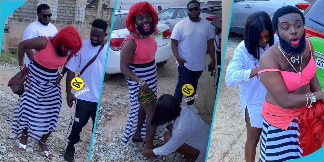 DJ Azonto dressing in public at an event DJ Azonto dressing in public at an event