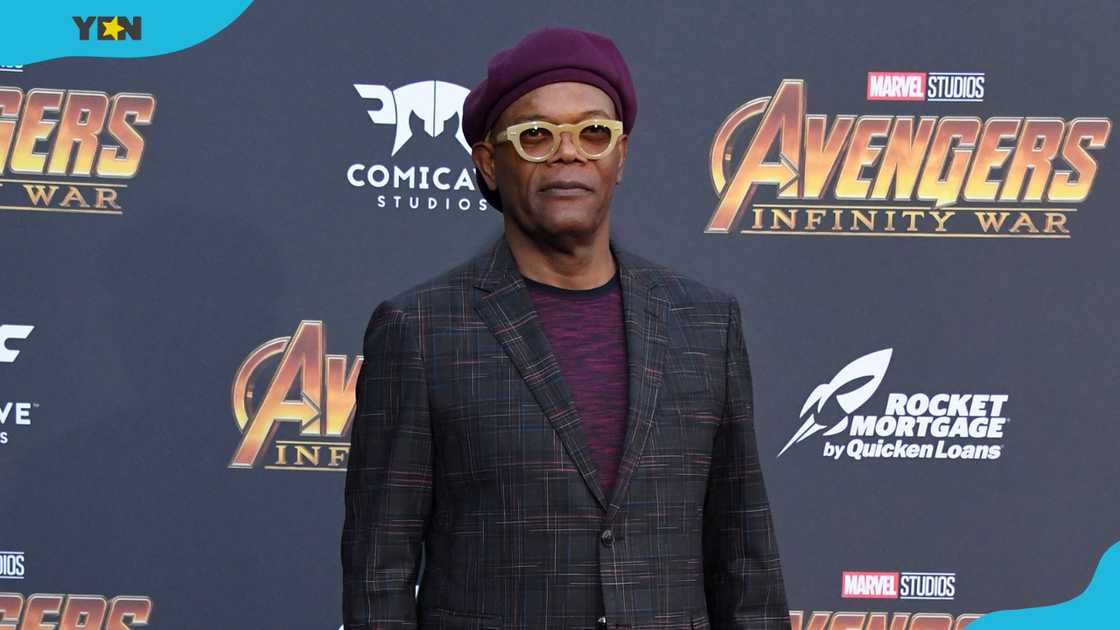 Samuel L. Jackson at the premiere of Disney and Marvel's 'Avengers: Infinity War'. Samuel L. Jackson at the premiere of Disney and Marvel's 'Avengers: Infinity War'.