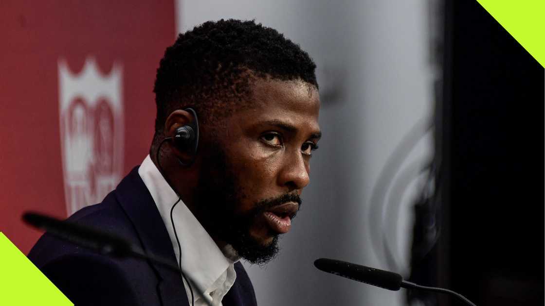 Kelechi Iheanacho during his first press conference as a Sevilla player. Kelechi Iheanacho during his first press conference as a Sevilla player.