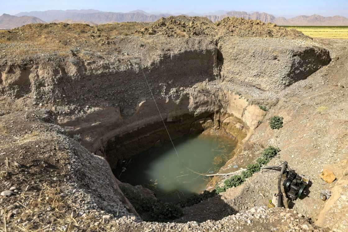 A pump drawing out water from a farmer's irrigation well in the Rania district, near the Dukan Dam