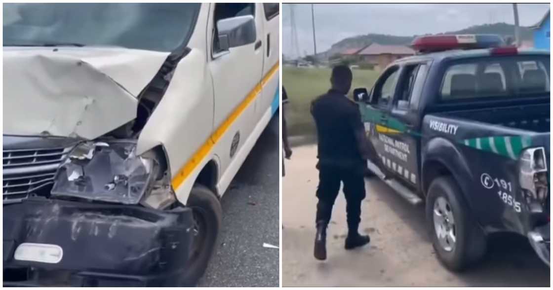 Police Officers causes collision after wrong U-turn Police Officers causes collision after wrong U-turn