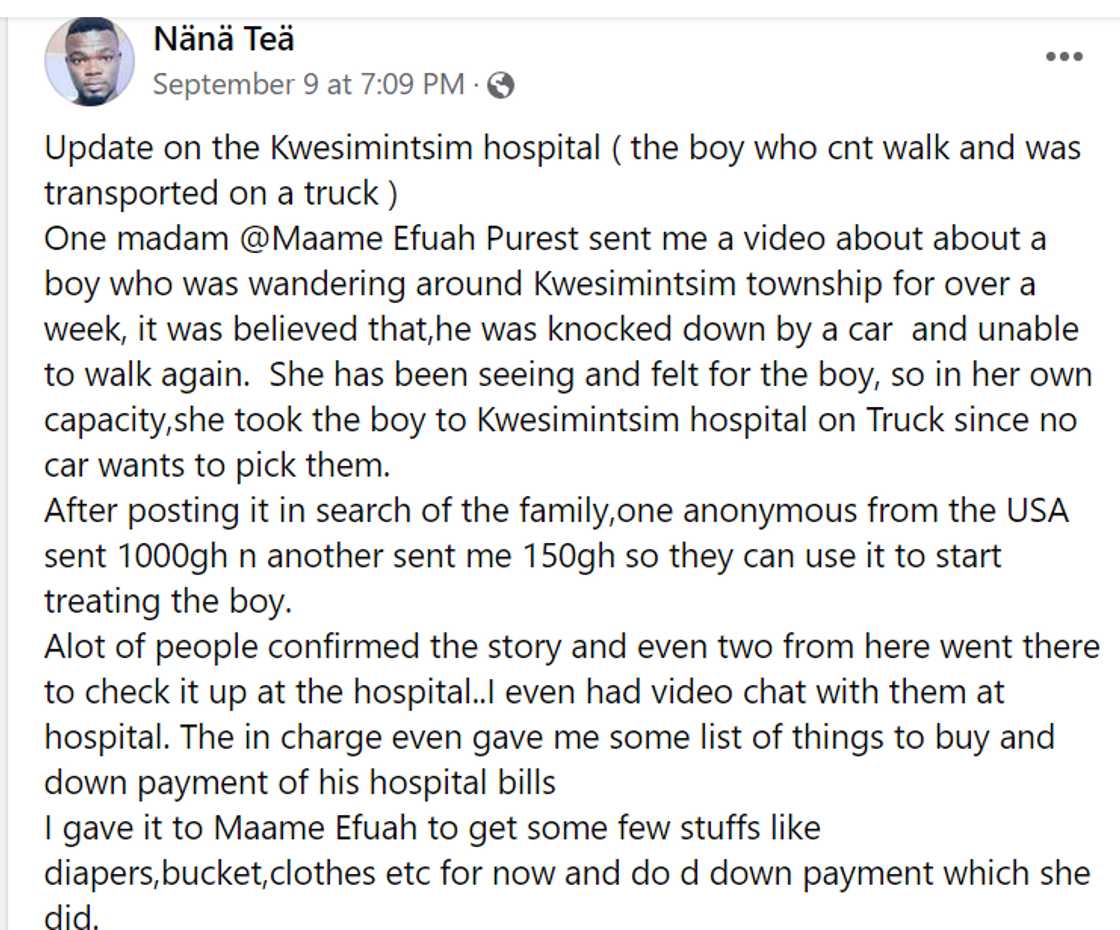 Nana Tea shares touching story of a boy who was found on the street in Takoradi. Nana Tea shares touching story of a boy who was found on the street in Takoradi.
