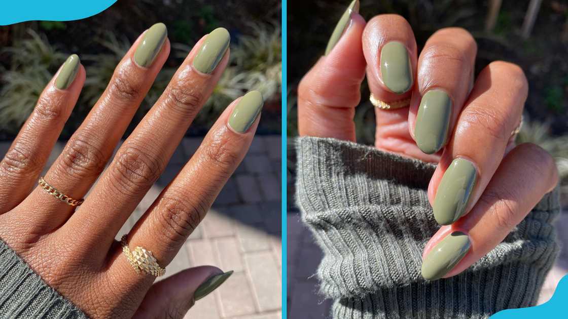 Chic sage green manicure Chic sage green manicure