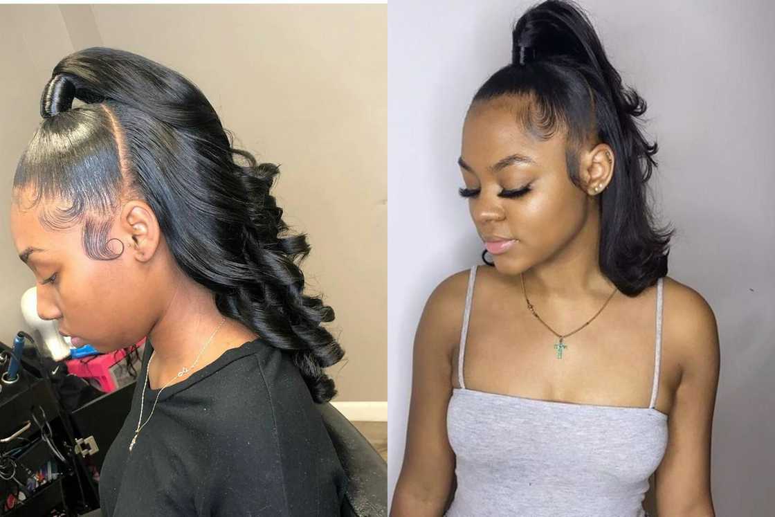 Half-up, half-down style Half-up, half-down style