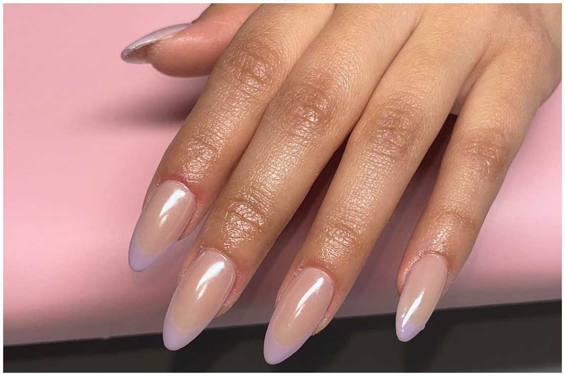 Purple French glazed doughnut nails Purple French glazed doughnut nails