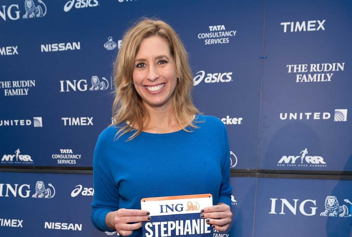 Meteorologist Stephanie Abrams at the 2013 ING NYC Marathon press conference. Meteorologist Stephanie Abrams at the 2013 ING NYC Marathon press conference.