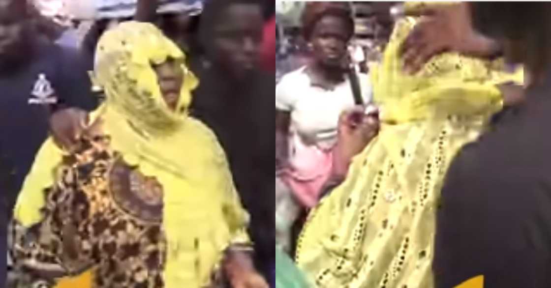 Woman wearing 'mayafi' caught stealing GHc 2.2k at Okaishie Market Woman wearing 'mayafi' caught stealing GHc 2.2k at Okaishie Market