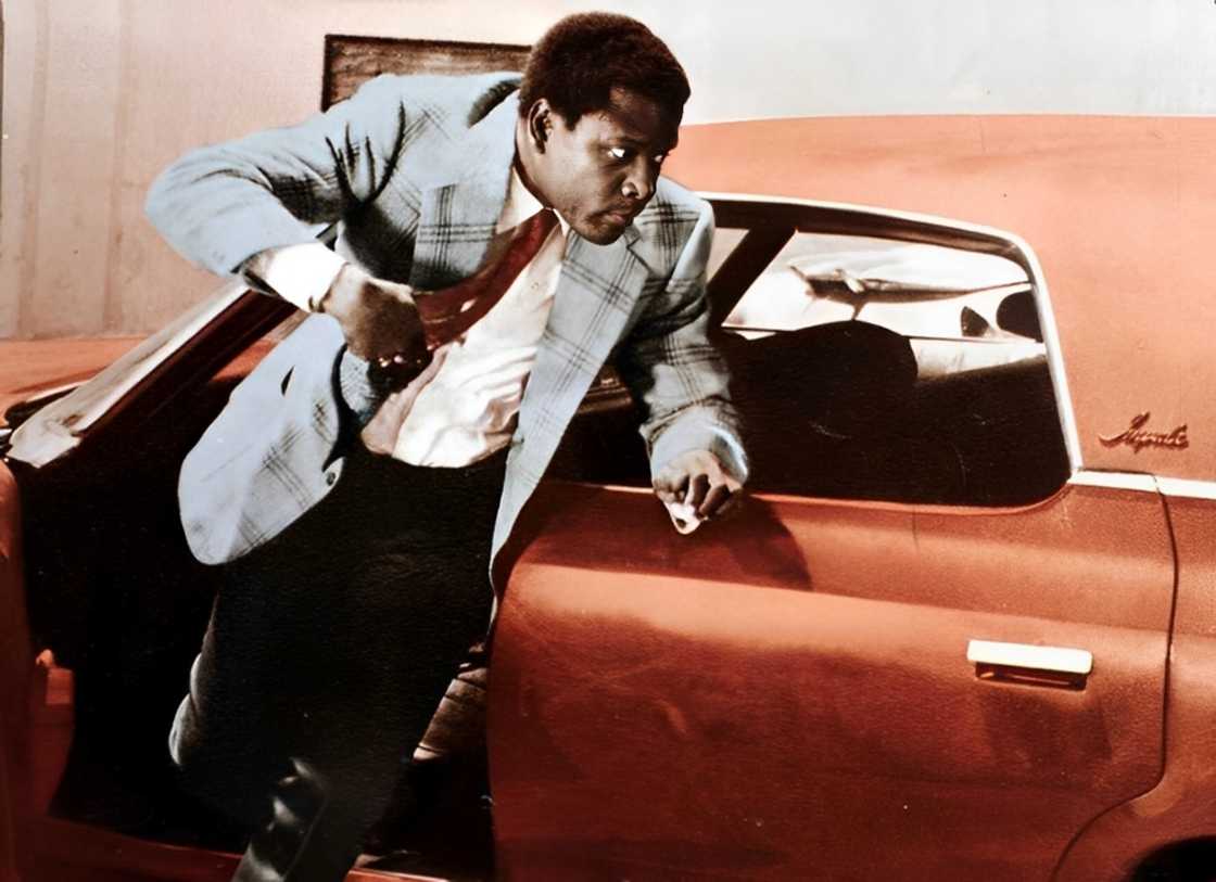 Detective Virgil Tibbs moving out of a car Detective Virgil Tibbs moving out of a car