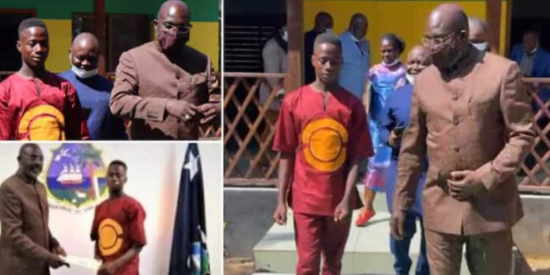 Emmanuel and President George Weah of Liberia Emmanuel and President George Weah of Liberia