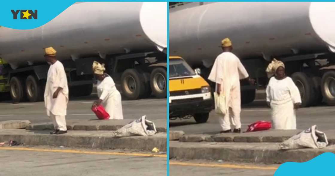 Grown man helping his wife Grown man helping his wife