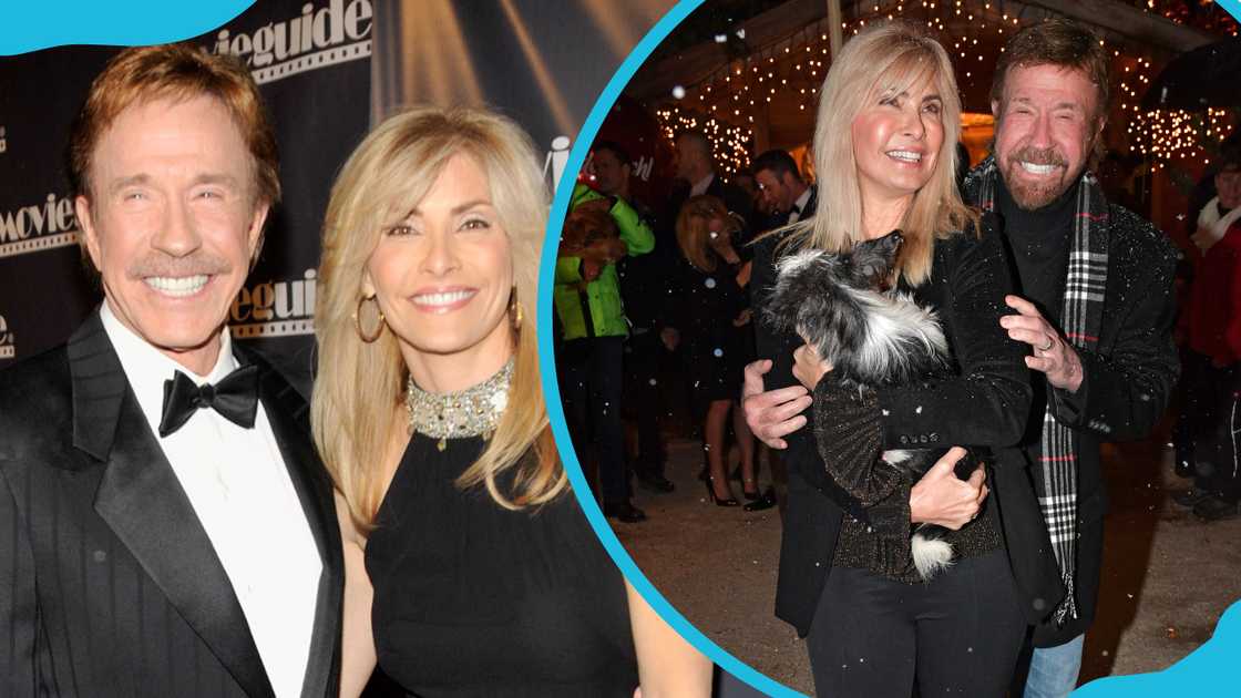 Chuck and Gena attend the 17th Annual Movieguide Faith And Values Awards Gala (L). Chuck and Gena during the Gut Aiderbichl Christmas Market opening (R) Chuck and Gena attend the 17th Annual Movieguide Faith And Values Awards Gala (L). Chuck and Gena during the Gut Aiderbichl Christmas Market opening (R)