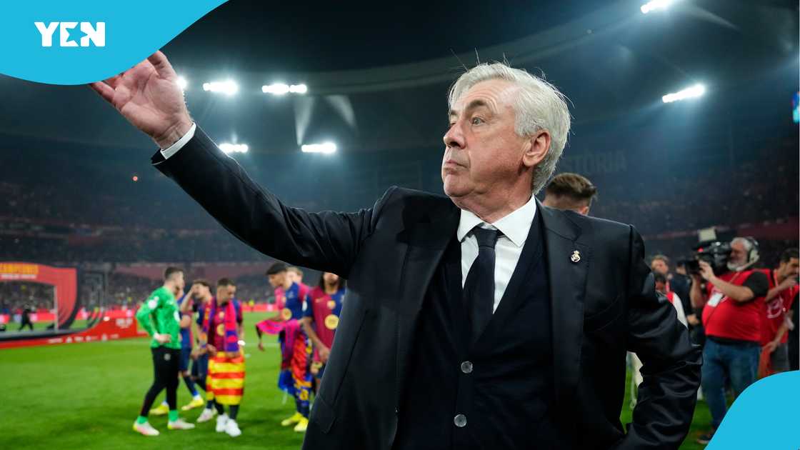 Carlo Ancelotti, Real Madrid, loss, FC Barcelona, Copa del Rey final, Estadio de La Cartuja, Seville. Brazil. Carlo Ancelotti, Real Madrid, loss, FC Barcelona, Copa del Rey final, Estadio de La Cartuja, Seville. Brazil.