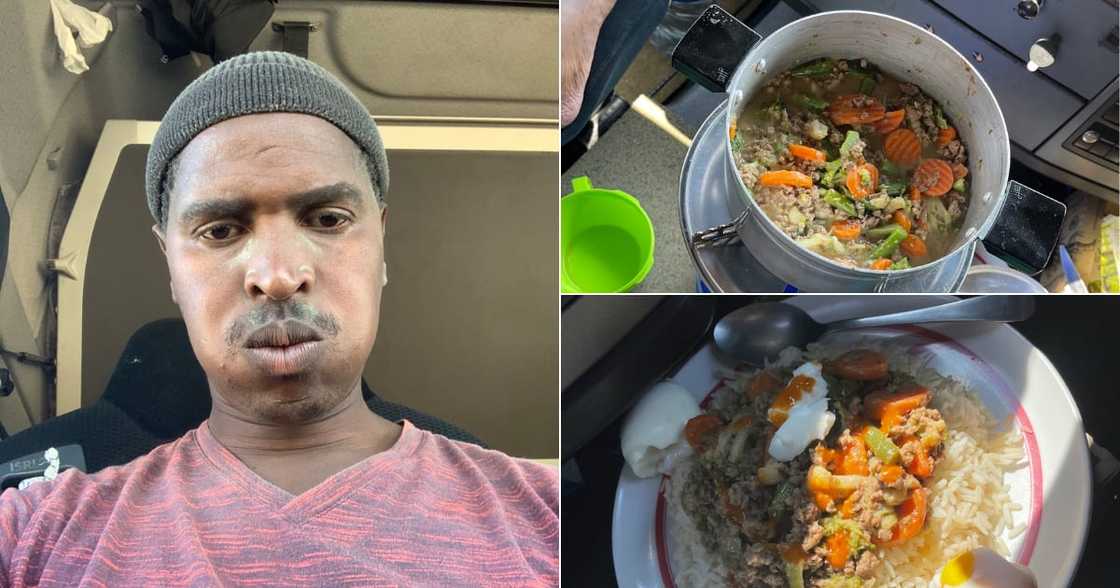 Long distance, Truck driver, Social media, Snaps, Dinner, Cooked, Saffas, long trip, Uninspiring cook, Plate, Food Long distance, Truck driver, Social media, Snaps, Dinner, Cooked, Saffas, long trip, Uninspiring cook, Plate, Food