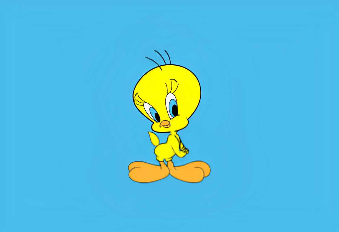 Tweety Bird poses for a photo Tweety Bird poses for a photo