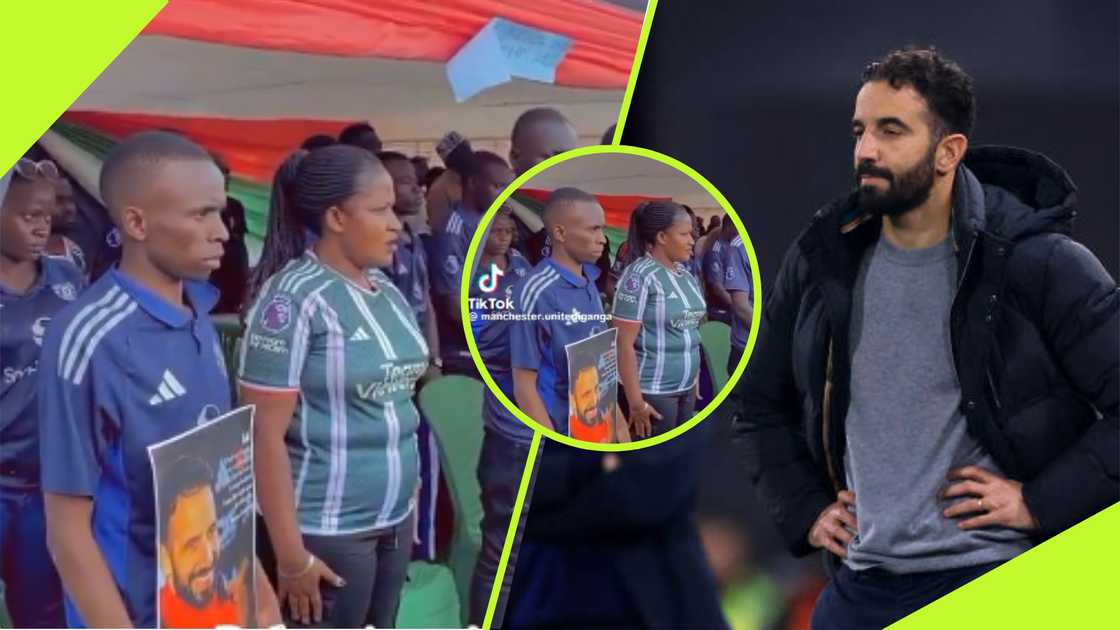 Manchester United fans in Uganda pray for Ruben Amorim. Manchester United fans in Uganda pray for Ruben Amorim.