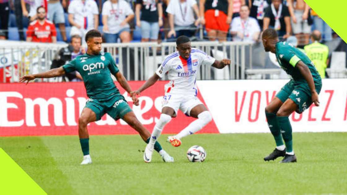 Ernest Nuamah in action for Lyon. Ernest Nuamah in action for Lyon.