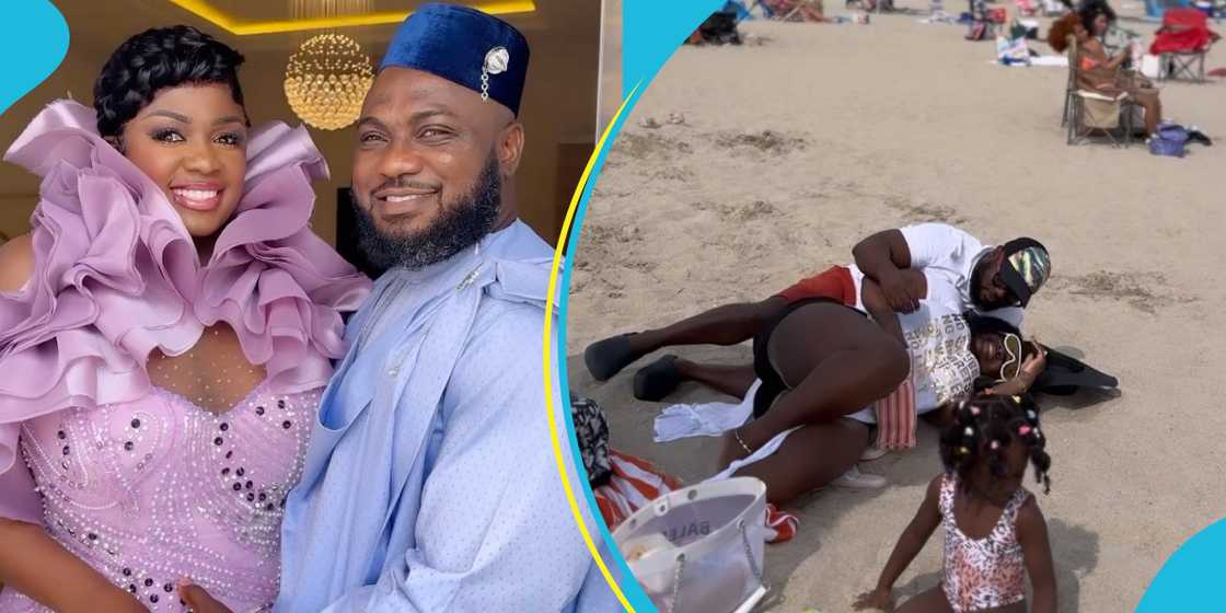 Tracey Boakye and her husband Frank Badu Ntiamoah at the beach in the U.S