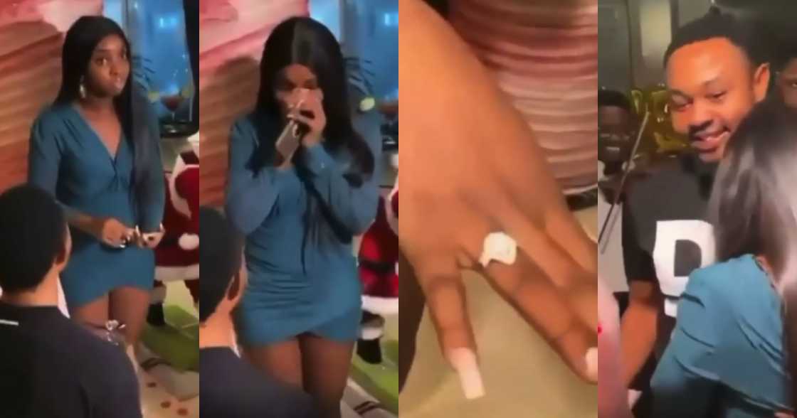 Pretty lady in tears as her boyfriend proposes marriage at venue she set up for another couple Pretty lady in tears as her boyfriend proposes marriage at venue she set up for another couple