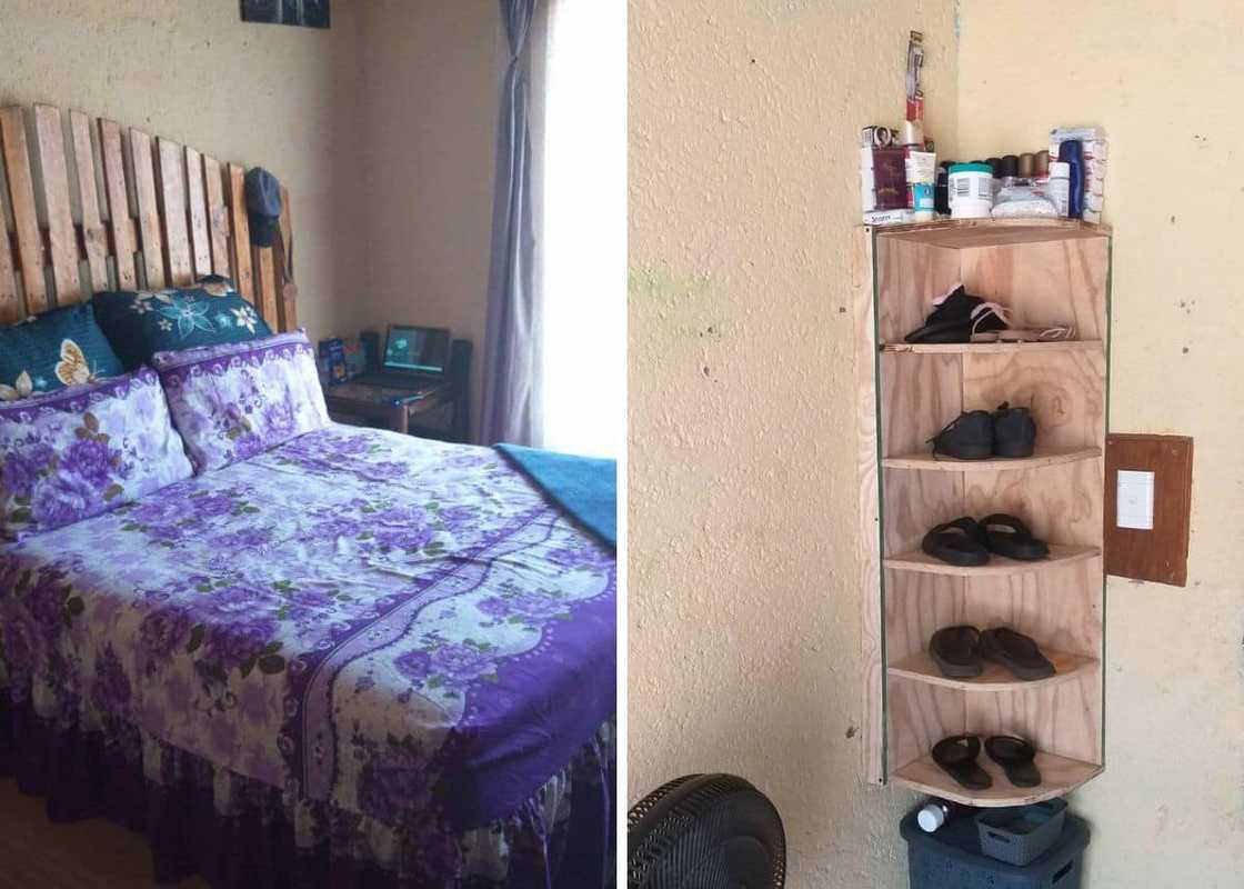 A man showed off his self-made bedroom furniture on Facebook. A man showed off his self-made bedroom furniture on Facebook.