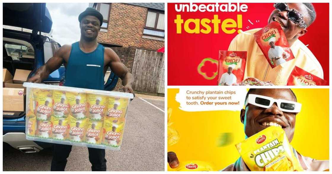 Freezy MacBones outdoors new food business, sells jollof, choofi and plantain chips Freezy MacBones outdoors new food business, sells jollof, choofi and plantain chips