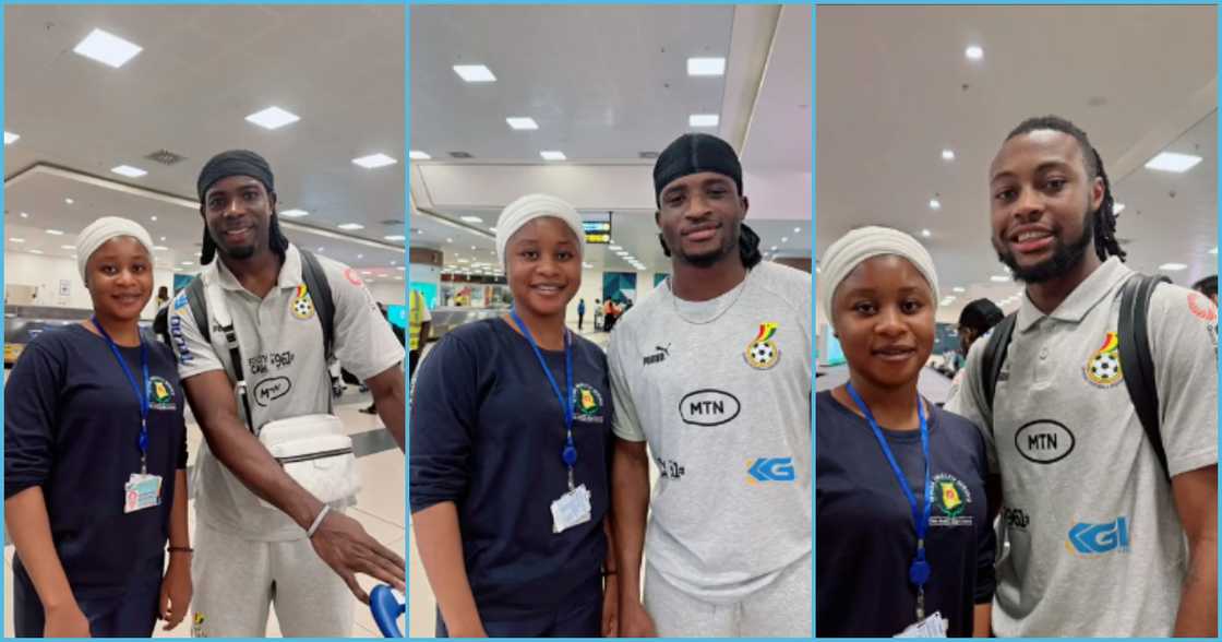 Photo of Ghanaian lady and Black Stars players