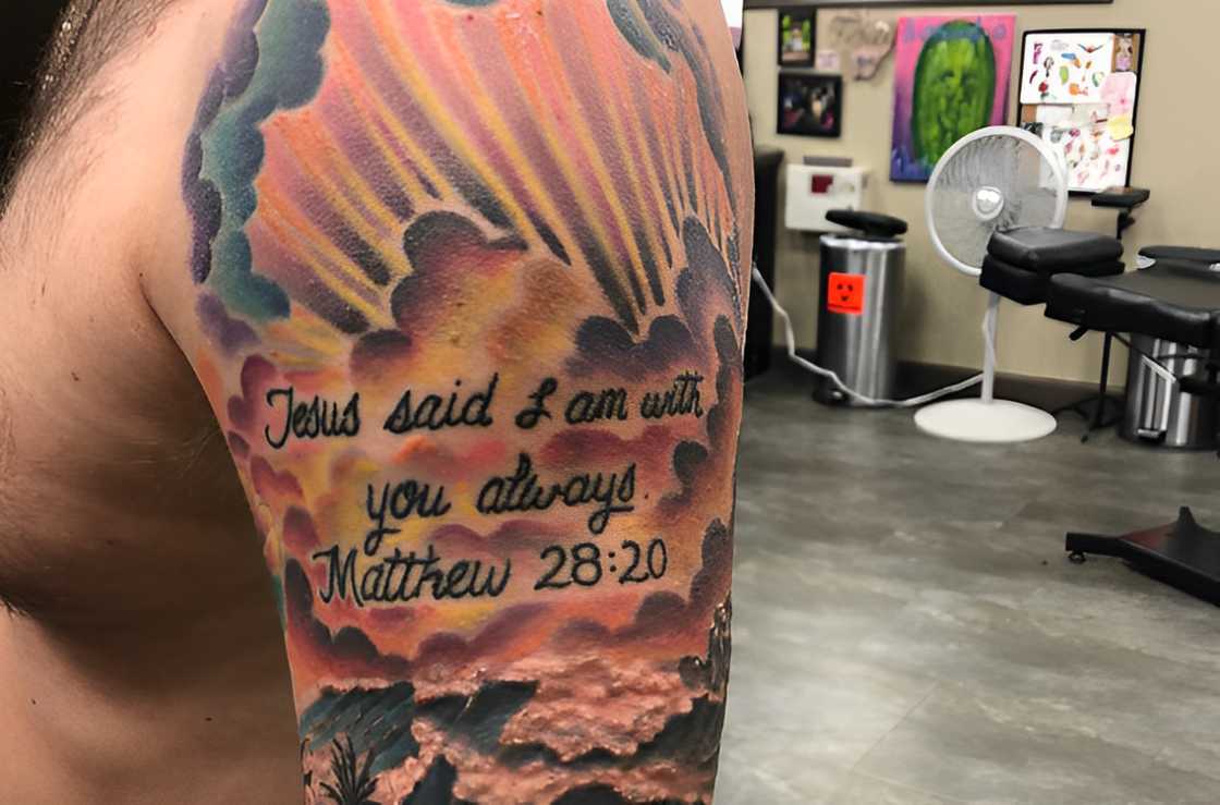 Matthew 28:20 Bible verse tattoo Matthew 28:20 Bible verse tattoo