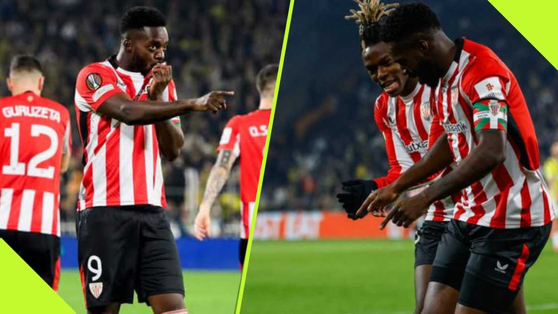 Inaki Williams and brother hit the 'griddy' dance.