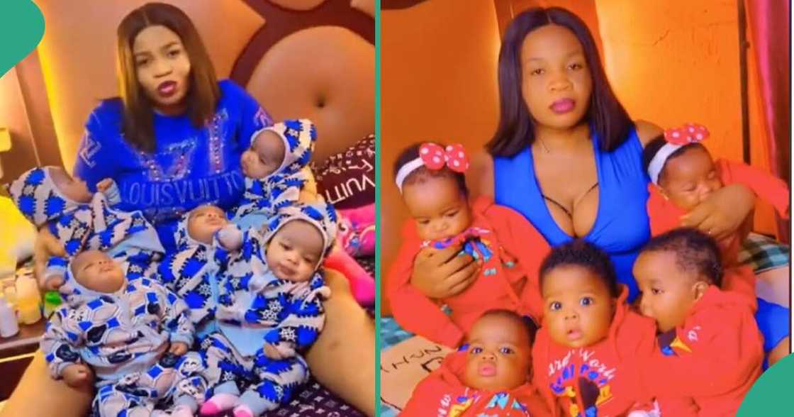 Nigerian lady who gave birth to quintuplets. Nigerian lady who gave birth to quintuplets.