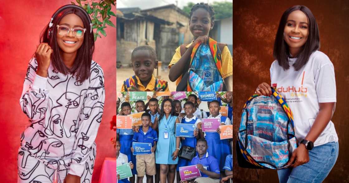 Abena Yeboah: Meet the Ghanaian lady providing poor students with bags made with pure water sachets Abena Yeboah: Meet the Ghanaian lady providing poor students with bags made with pure water sachets