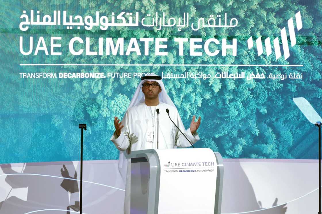 Sultan Al Jaber, chief executive of the UAE's oil company ADNOC, at a climate tech conference in Abu Dhabi Sultan Al Jaber, chief executive of the UAE's oil company ADNOC, at a climate tech conference in Abu Dhabi