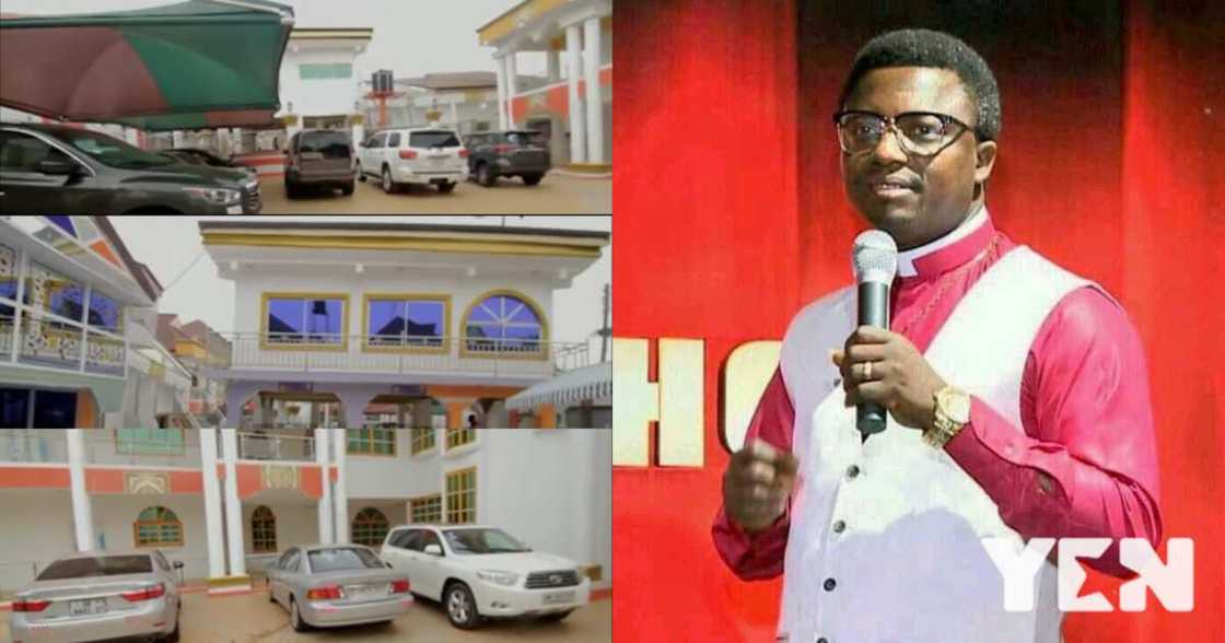 Prophet Opambour Adarkwa Yiadom flaunts his mansion with over 20 posh cars Prophet Opambour Adarkwa Yiadom flaunts his mansion with over 20 posh cars