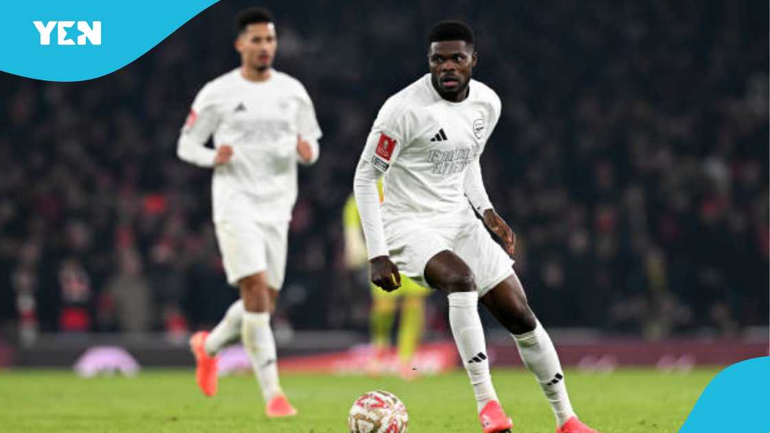 Thomas Partey in action for Arsenal. Thomas Partey in action for Arsenal.