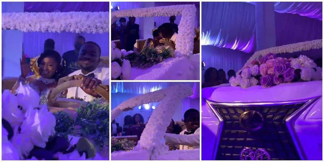 Social media gush as couple use big white car cake for their wedding