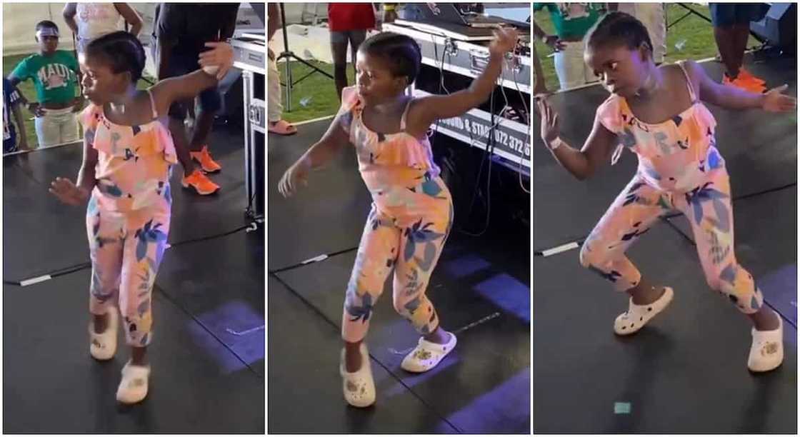 Photos of a young girl dancing amapiano.