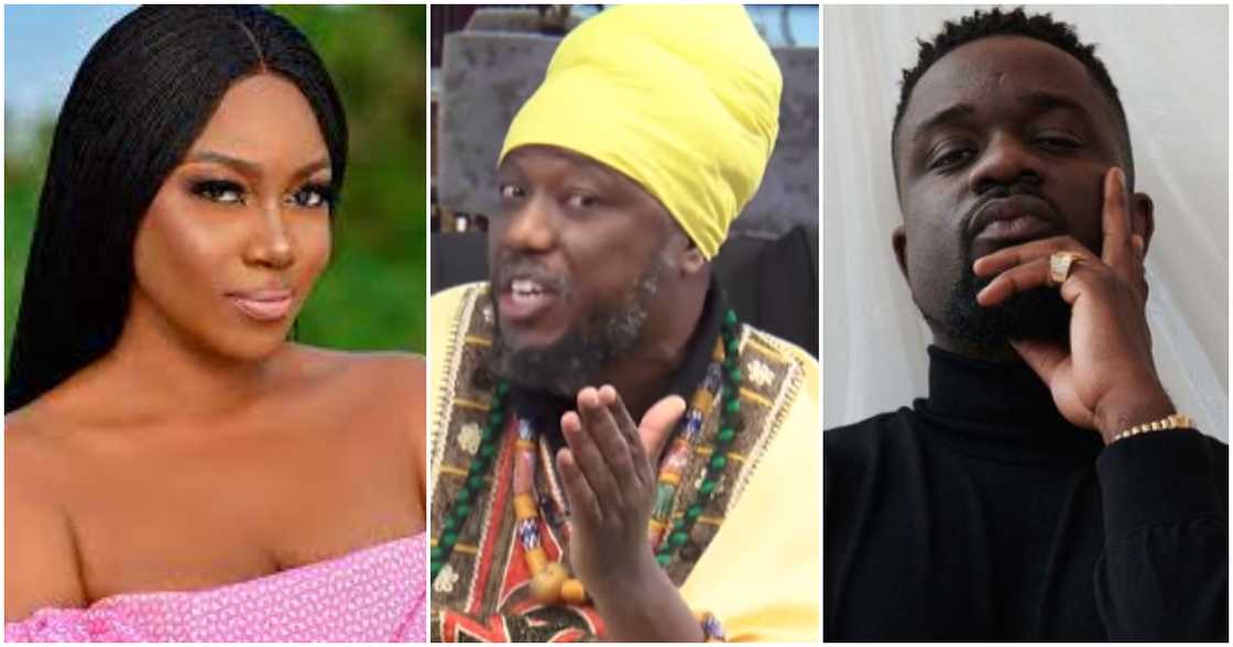 Photos of Yvonne Nelson, Blakk Rasta, and Sarkodie.