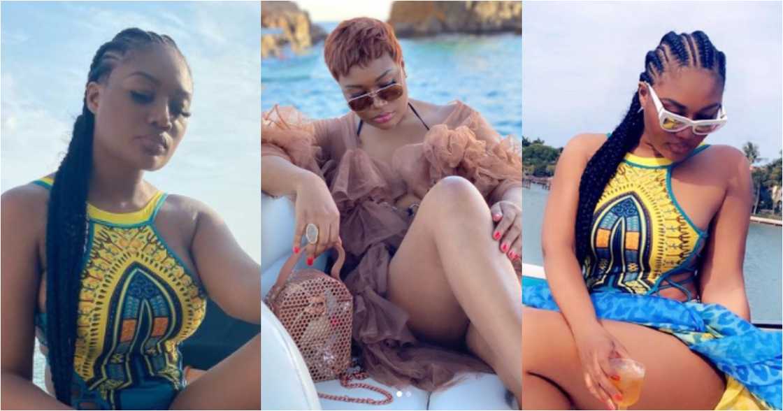 Sandra Ankobiah drops jaws as she flaunts her raw thighs in hot bikini photos