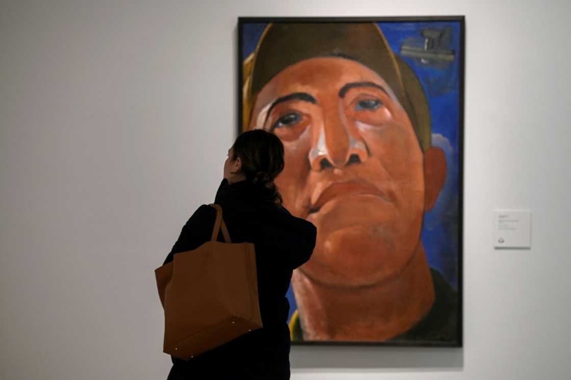 Among the works on display is a realistic portrait of a soldier by Kostiantyn Yeleva Among the works on display is a realistic portrait of a soldier by Kostiantyn Yeleva