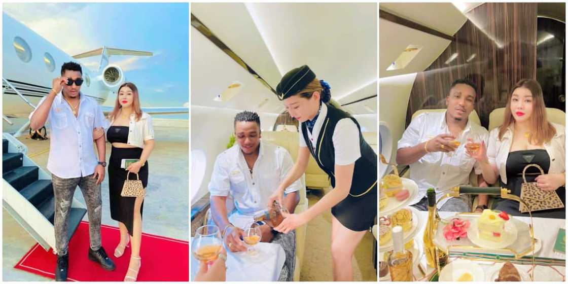 Adorable Photos of a Nigerian Man and His Young Pretty Oyinbo Wife as They Alighted a Flight Cause Huge Stir Adorable Photos of a Nigerian Man and His Young Pretty Oyinbo Wife as They Alighted a Flight Cause Huge Stir