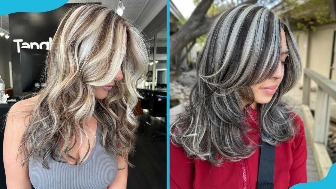 Chunky highlights hairstyle