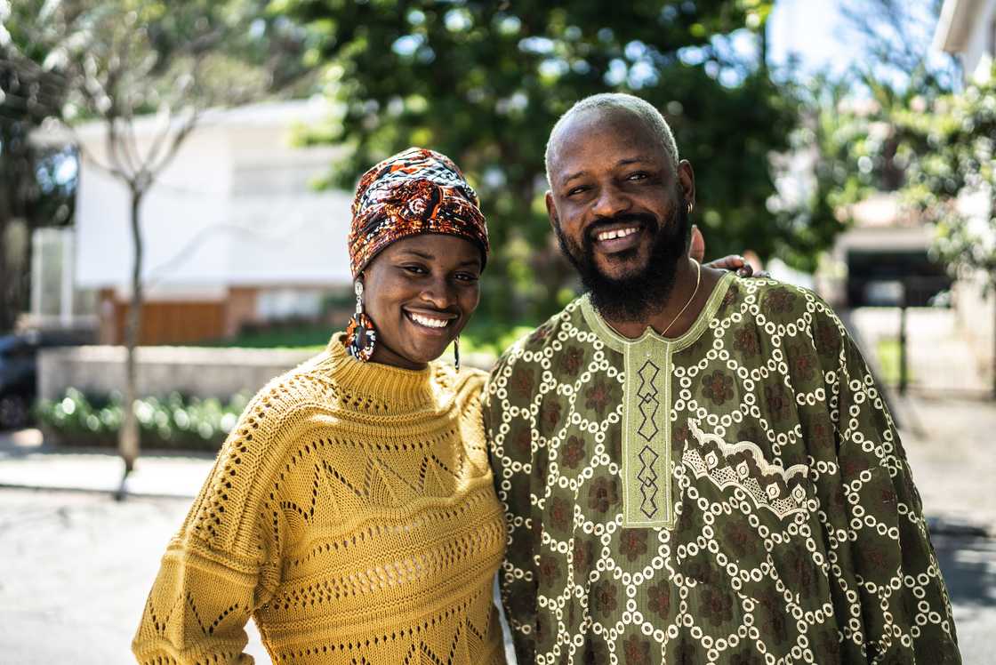 A couple in African attire A couple in African attire