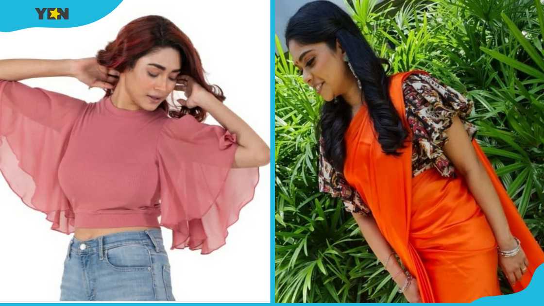 Butterfly sleeves on a top and an Indian dress Butterfly sleeves on a top and an Indian dress