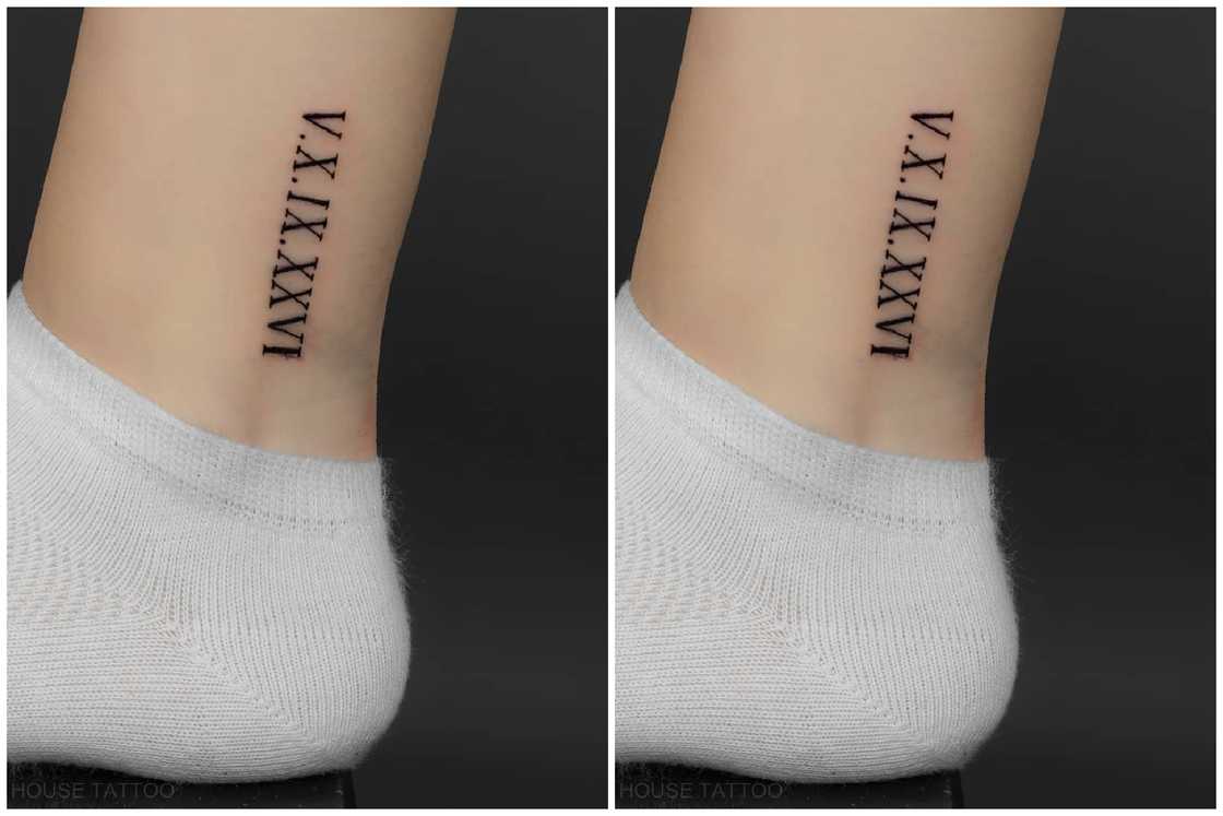 Roman numerals tattoo