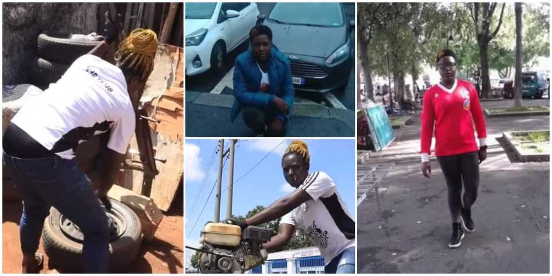 Massive reactions as lady quits stay in Europe, now a vulcanizer in Edo state Massive reactions as lady quits stay in Europe, now a vulcanizer in Edo state