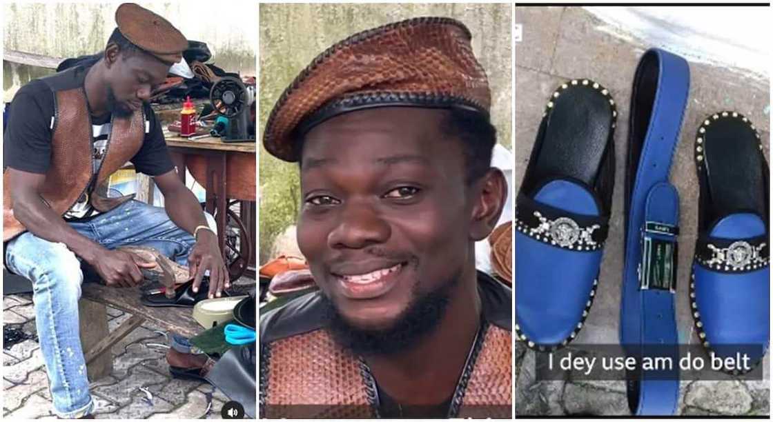 Photos of Ebipakibina Niweigha, Bayelsa state based shoemaker.