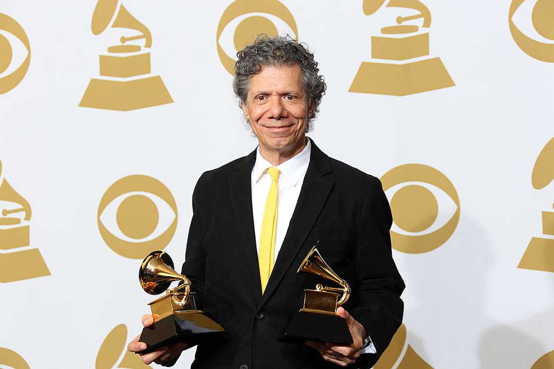 80s artist Chick Corea at the 55th annual GRAMMY Awards press room.